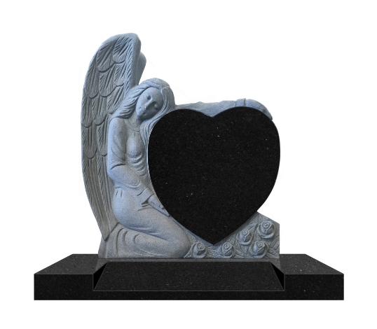 Carved Angel Heart and Plain Base