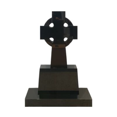 Carved Celtic Cross with Die and Plain Base