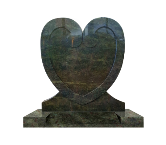 Carved Koru Heart Memorial and Plain Base