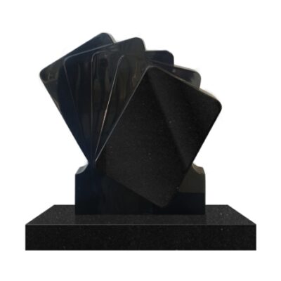 Carved Playing Card Memorial and Plain Base