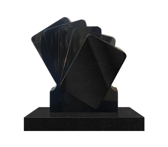 Carved Playing Card Memorial and Plain Base